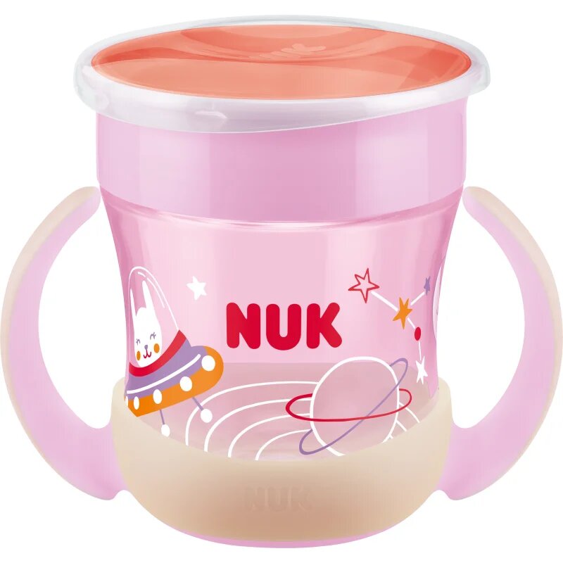NUK Magic Cup Night bögre fogantyúval 6m+ Pink 1 db