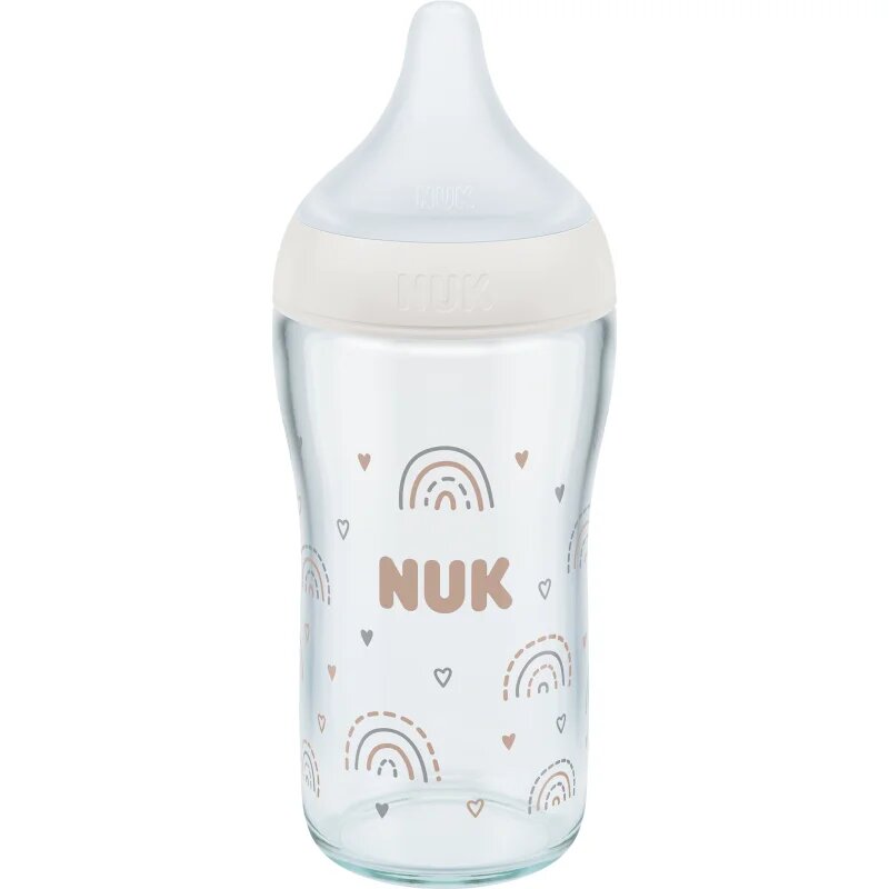NUK Perfect Match Glass Bottle cumisüveg üvegből hőmérséklet-figyeléssel 3m+ 1 db