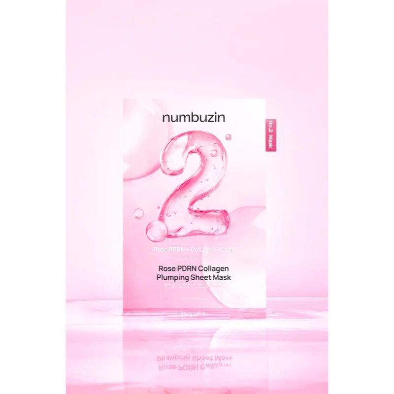 Numbuzin No. 2 Rose PDRN Collagen Plumping Sheet Mask hidratáló gézmaszk az élénk bőrért 5 db