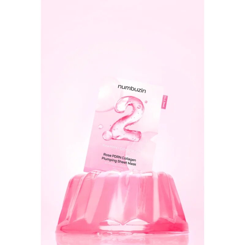 Numbuzin No. 2 Rose PDRN Collagen Plumping Sheet Mask hidratáló gézmaszk az élénk bőrért 5 db