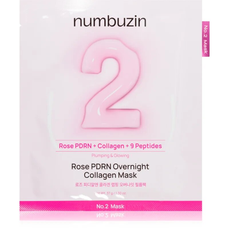 Numbuzin No. 2 Rose PDRN OverNight Collagen Mask mélyen tápláló maszk éjszakára 4 db