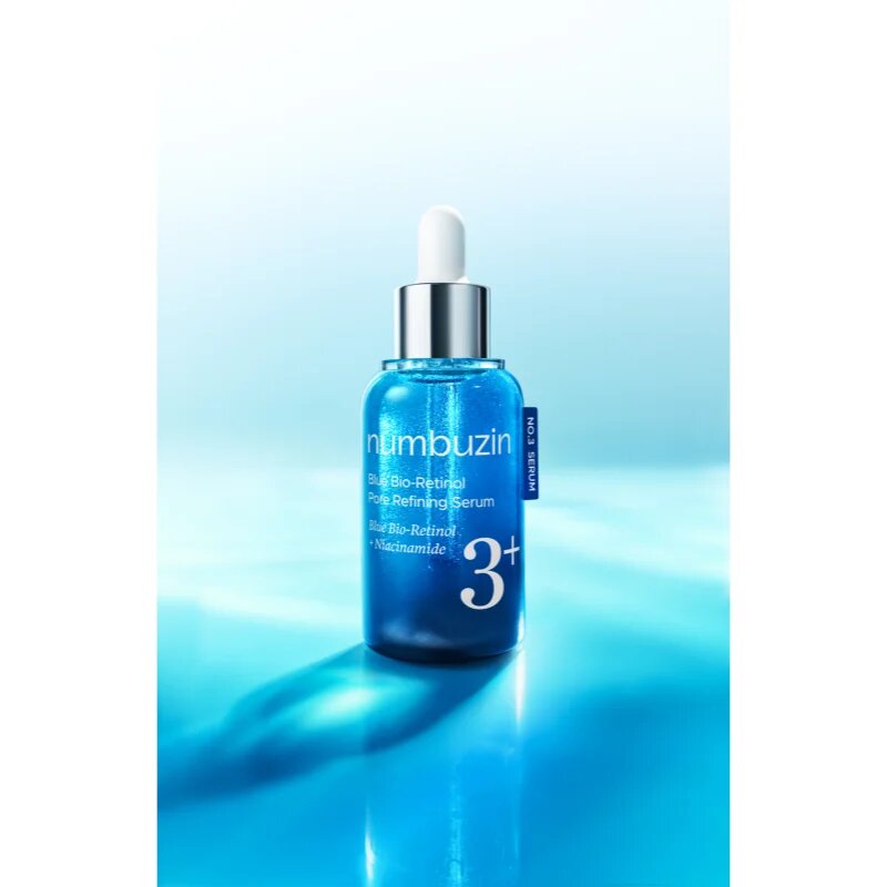 Numbuzin No. 3 Blue Bio-Retinol Pore Refining Serum bőrfeszesítő szérum az arcra a bőr kisimításáért és a pórusok minimalizásáért 30 ml
