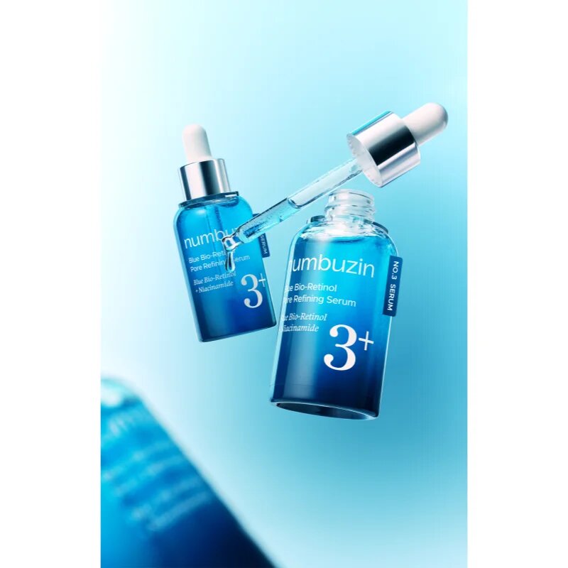 Numbuzin No. 3 Blue Bio-Retinol Pore Refining Serum bőrfeszesítő szérum az arcra a bőr kisimításáért és a pórusok minimalizásáért 30 ml
