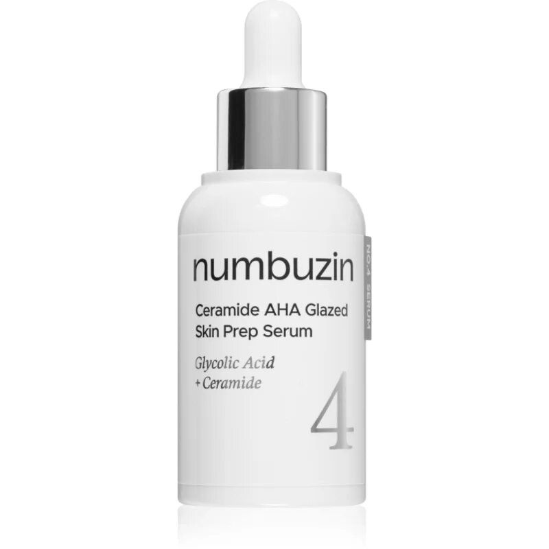 Numbuzin No. 4 Ceramide AHA Glazed Skin Prep Serum hidratáló arcszérum hámlasztó hatással 30 ml