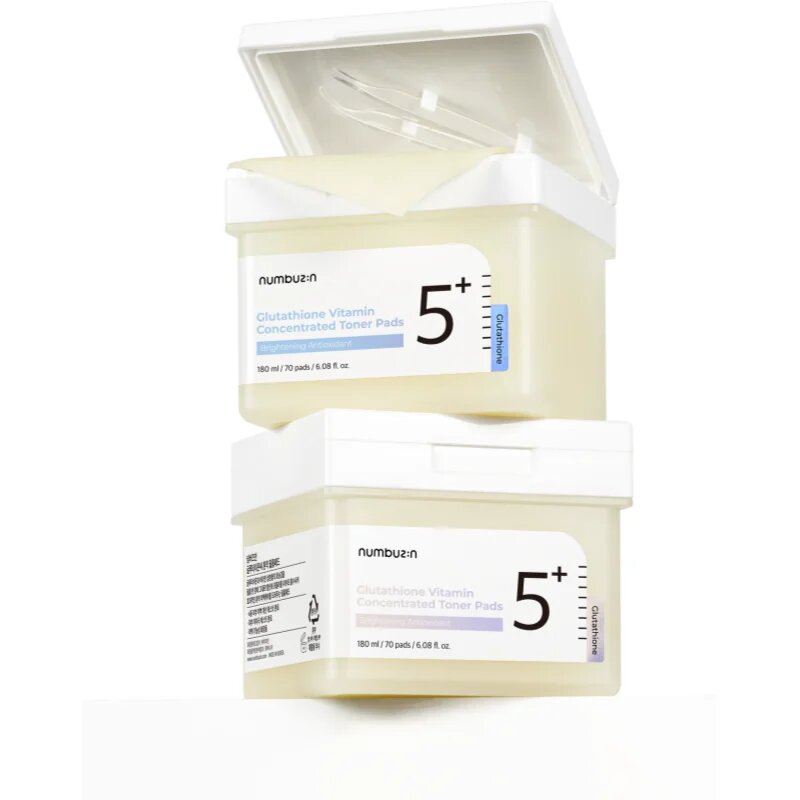 Numbuzin No. 5 Glutathione Vitamin Concentrated Toner Pad tonizáló párnák élénk és hidratált bőr 70 db