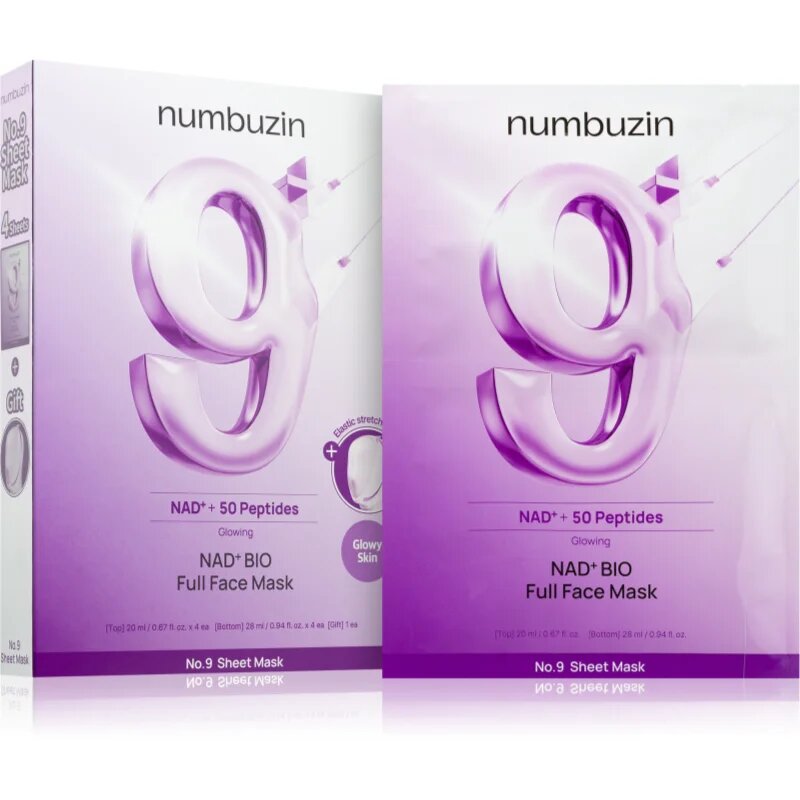 Numbuzin No. 9 NAD Bio Lifting-sil Full Face Mask feszesítő kollagén maszk peptidekkel 4 db
