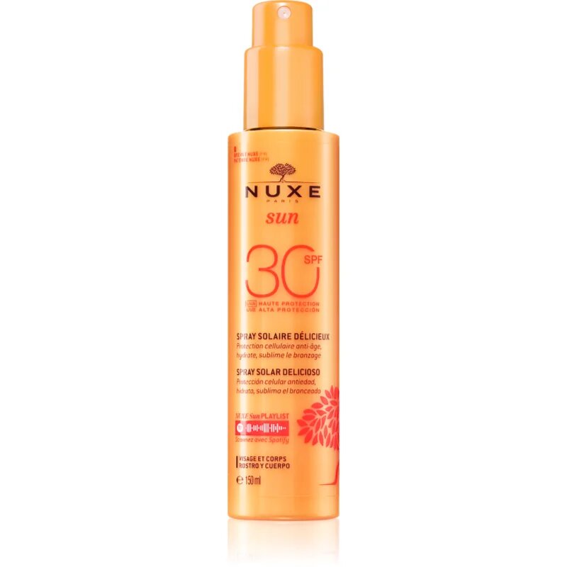 Nuxe Sun Delicious Solar Spray napozó spray arcra és testre SPF 30 150 ml