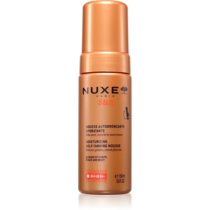 Nuxe Sun Moisturizing Self-Tanning Mousse önbarnító hab arcra és testre 150 ml