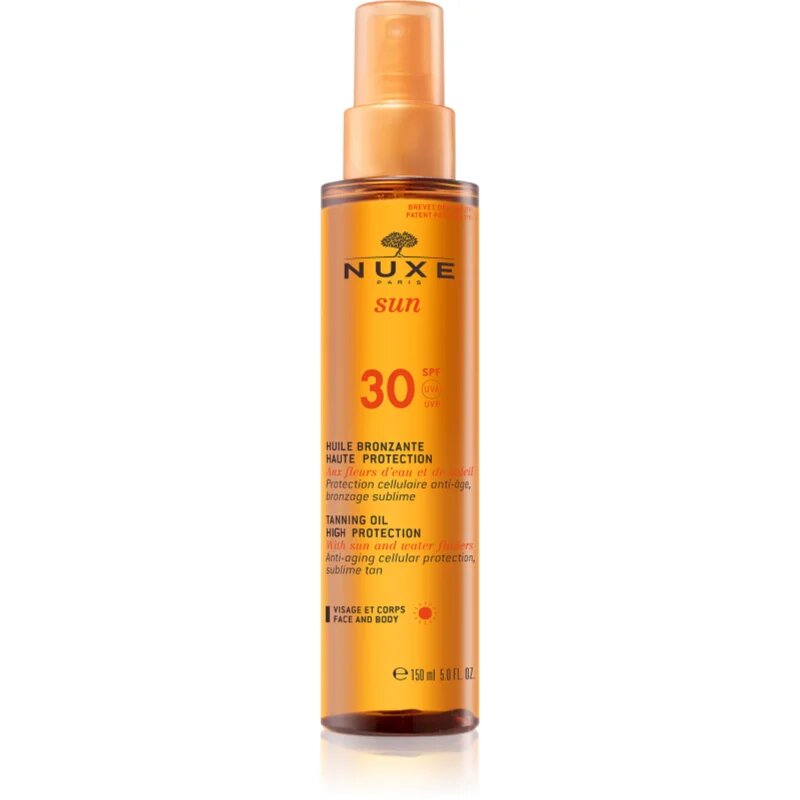 Nuxe Sun Tanning Oil High Protection napolaj testre és arcra SPF 30 150 ml