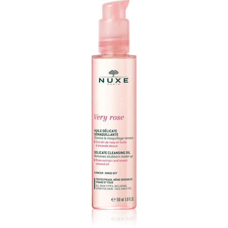 Nuxe Very Rose Delicate Cleansing Oil gyengéden tisztító olaj az arcra és a szemekre 150 ml