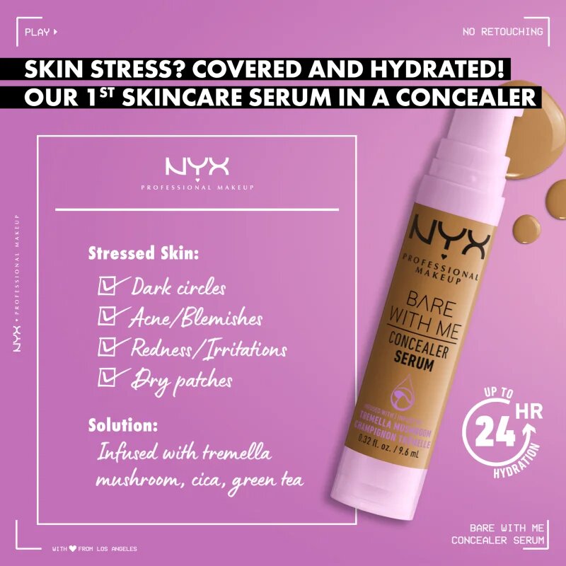 NYX Professional Makeup Bare With Me Concealer Serum hidratáló korrektor 2 az 1-ben árnyalat 01 - Fair 96 ml