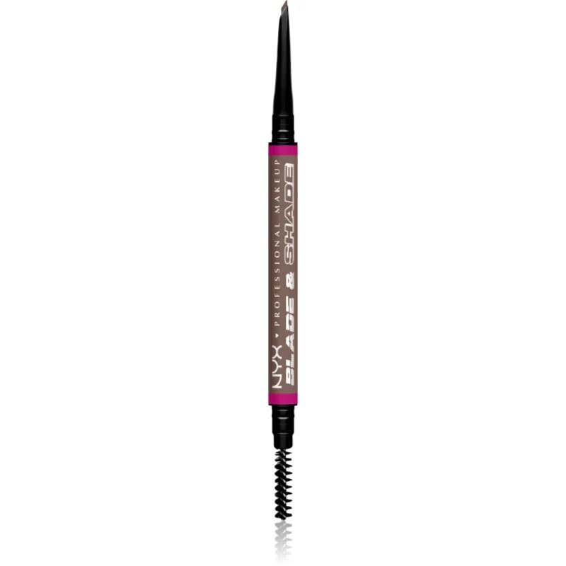 NYX Professional Makeup Blade & Shade szemöldök ceruza kefével árnyalat 03 Cool Ash Brown g