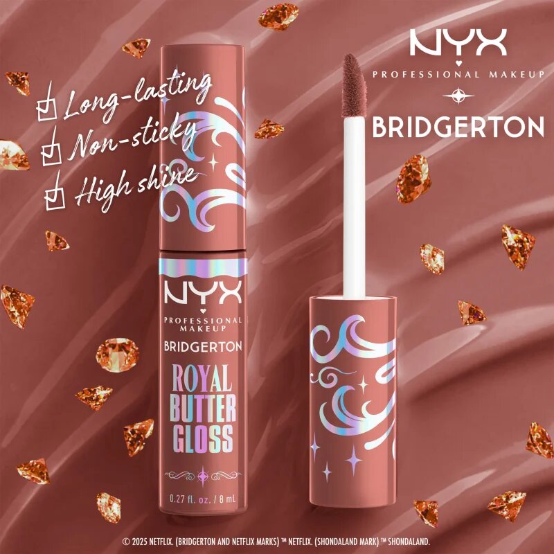 NYX Professional Makeup Bridgerton Royal Butter Gloss ajakfény árnyalat 02 Praline 8 ml