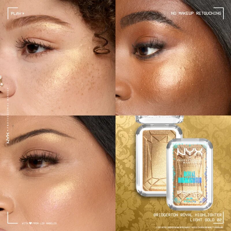 NYX Professional Makeup Bridgerton Royal Highlighter highlighter árnyalat 02 Light Gold 5 g