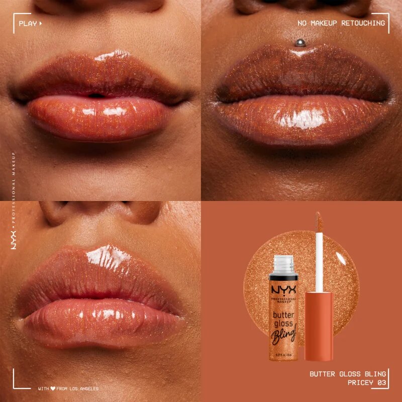 NYX Professional Makeup Butter Gloss Bling ajakfény csillogó árnyalat 03 Pricey 8 ml