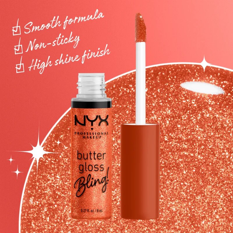 NYX Professional Makeup Butter Gloss Bling ajakfény csillogó árnyalat 06 Shimmer Down 8 ml