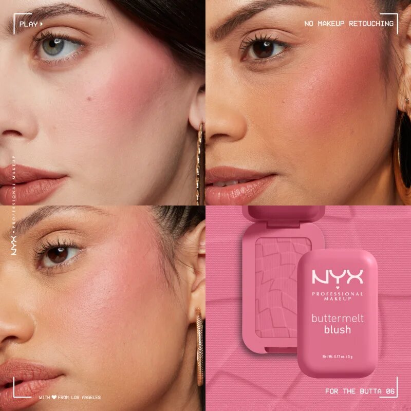 NYX Professional Makeup Buttermelt Blush púderes arcpír árnyalat 06 For the Butta 5 g