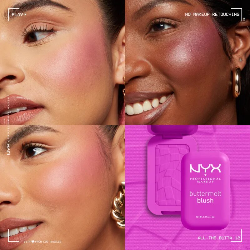 NYX Professional Makeup Buttermelt Blush púderes arcpír árnyalat 12 All The Butta 5 g