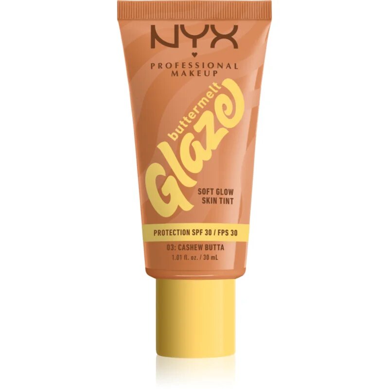 NYX Professional Makeup Buttermelt Glaze világosító tonizáló fluid SPF 30 árnyalat 03 Cashew Butta 30 ml