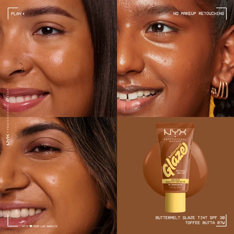 NYX Professional Makeup Buttermelt Glaze világosító tonizáló fluid SPF 30 árnyalat 07 toffee Butta ml