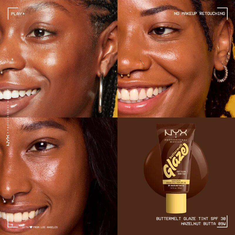 NYX Professional Makeup Buttermelt Glaze világosító tonizáló fluid SPF 30 árnyalat 09 Hazelnut Butta ml