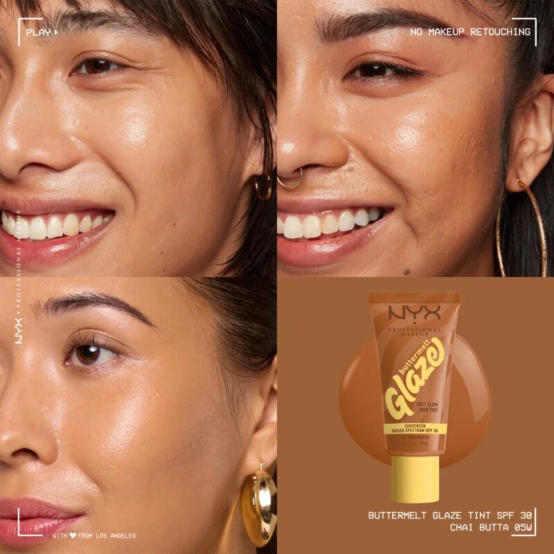 NYX Professional Makeup Buttermelt Glaze világosító tonizáló fluid SPF 30 árnyalat Chai Butta 30 ml