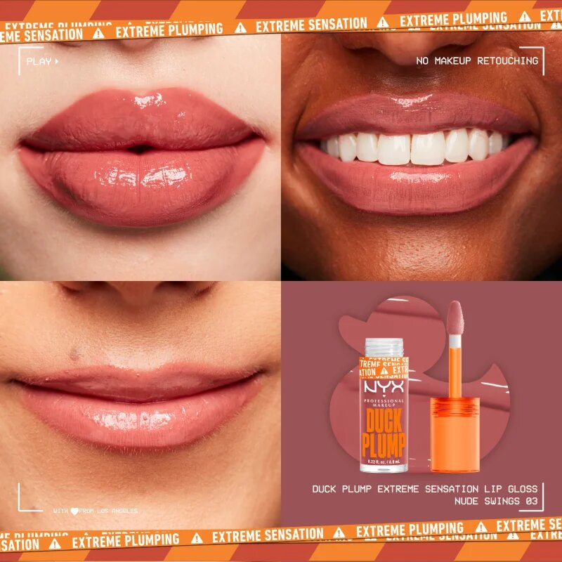 NYX Professional Makeup Duck Plump ajakfény nagyobbító hatás árnyalat 03 Nude Swings 7 ml