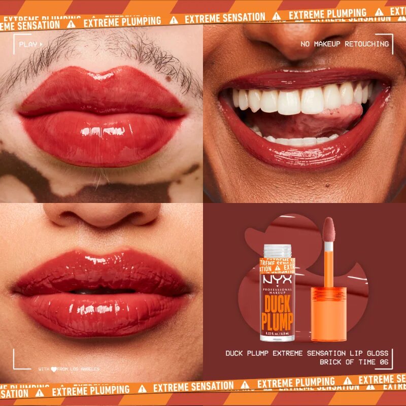 NYX Professional Makeup Duck Plump ajakfény nagyobbító hatás árnyalat 06 Brick Of Time 7 ml