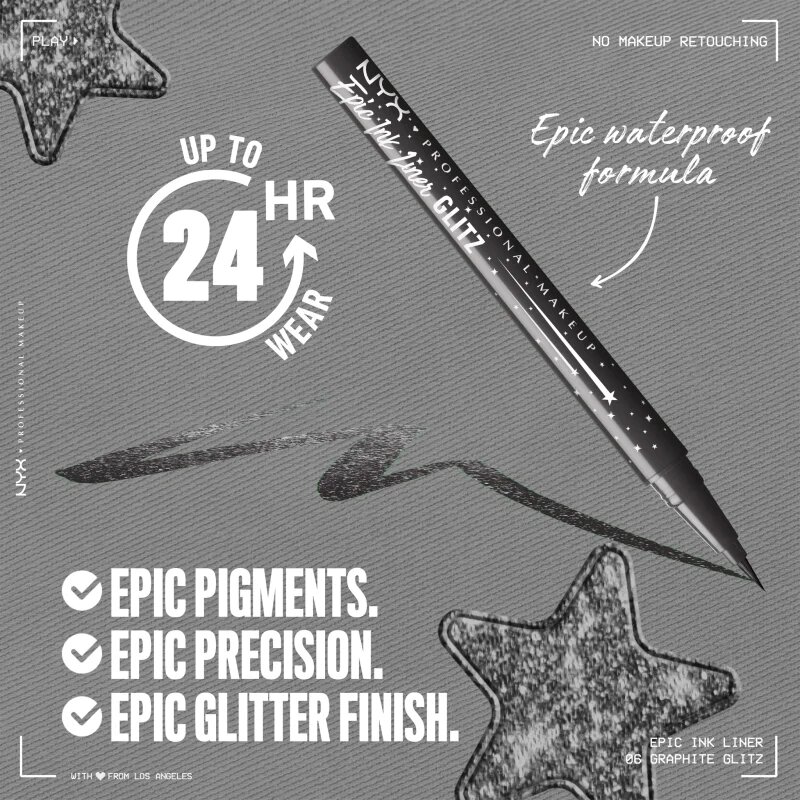 NYX Professional Makeup Epic Ink Glitz metál szemceruza árnyalat Graphite Glitz 1 ml