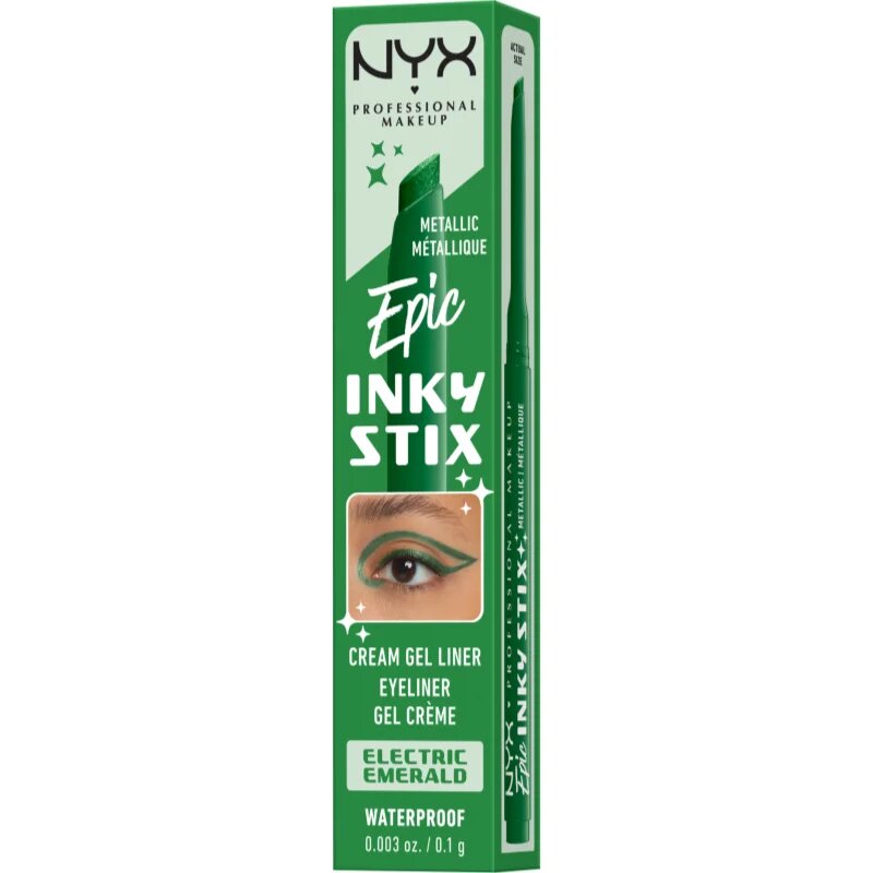 NYX Professional Makeup Epic Inky Stix tartós zselés szemceruza árnyalat 14 Electric Emerald 1 g