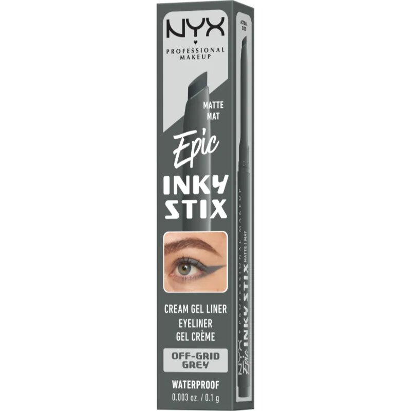 NYX Professional Makeup Epic Inky Stix tartós zselés szemceruza árnyalat 15 Off-Grid Grey 0.1 g