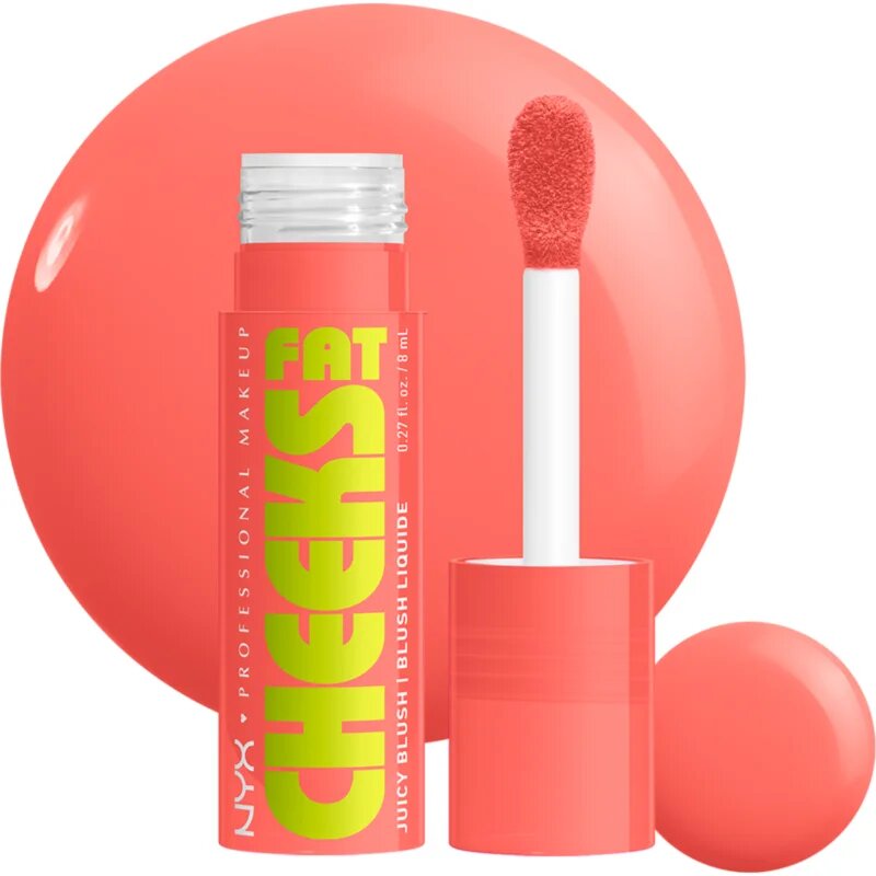 NYX Professional Makeup Fat Cheeks Juicy Blush folyékony arcpirosító árnyalat 01 Papaya Plump 8 ml
