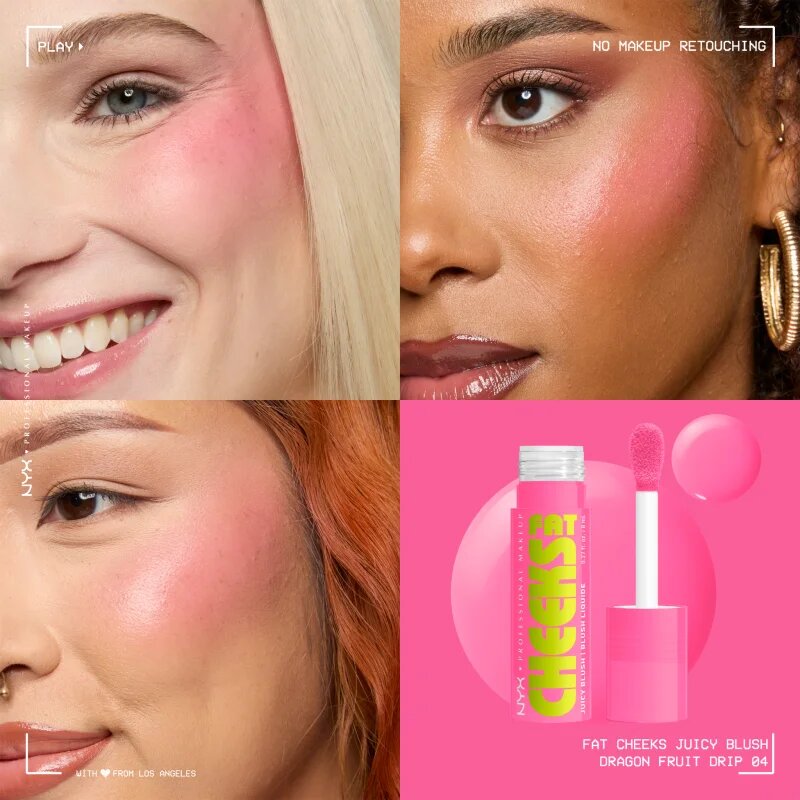 NYX Professional Makeup Fat Cheeks Juicy Blush folyékony arcpirosító árnyalat 04 Dragon Fruit Drip 8 ml