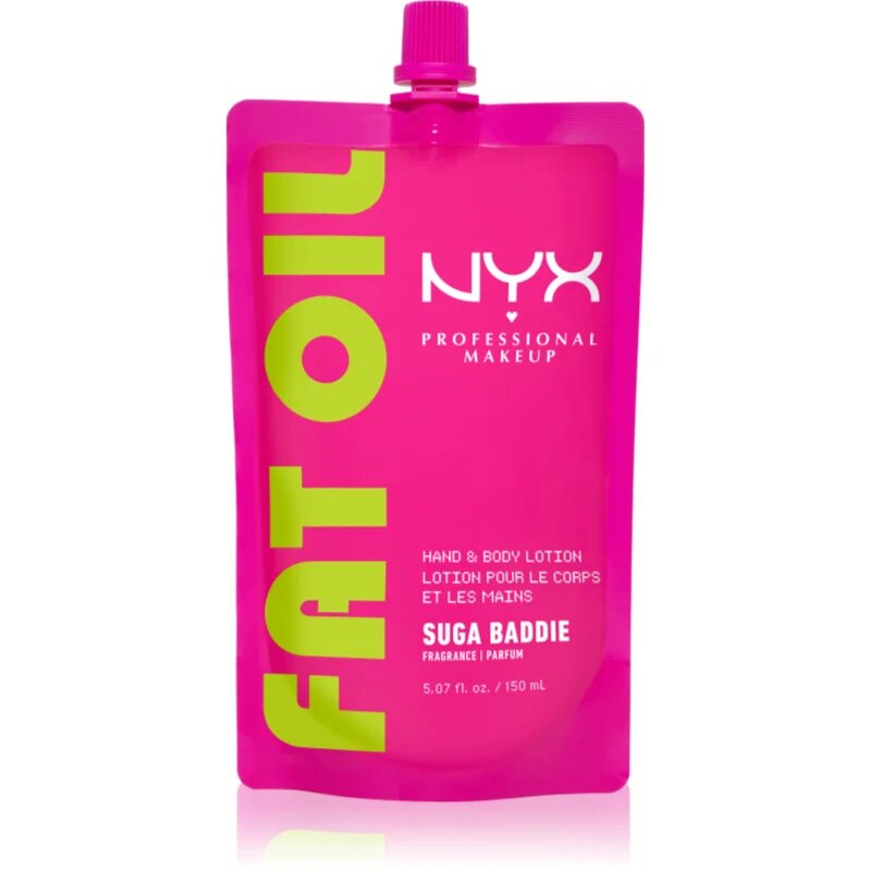 NYX Professional Makeup Fat Oil Body hidratáló tej kézre és testre illattal Suga Baddie 150 ml