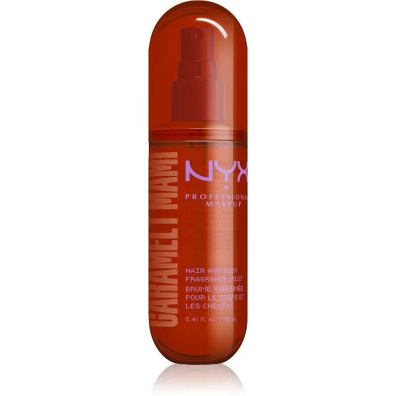 NYX Professional Makeup Fat Oil Body Spray parfümözött spray haj és test illattal Caramelt Mami 160 ml
