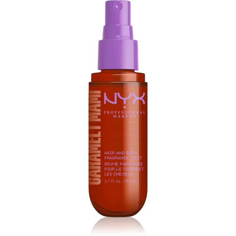 NYX Professional Makeup Fat Oil Body Spray parfümözött spray haj és test illattal Caramelt Mami 80 ml