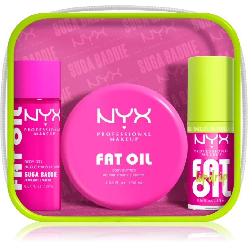 NYX Professional Makeup Fat Oil Body szett testre illattal Suga Baddie 3 db