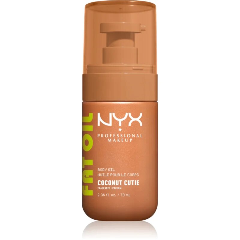 NYX Professional Makeup Fat Oil Body tápláló testolaj hidratálást és fényt biztosít illattal Coconut Cutie 70 ml