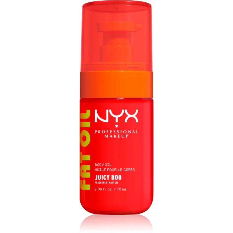 NYX Professional Makeup Fat Oil Body tápláló testolaj hidratálást és fényt biztosít illattal Juicy Boo 70 ml