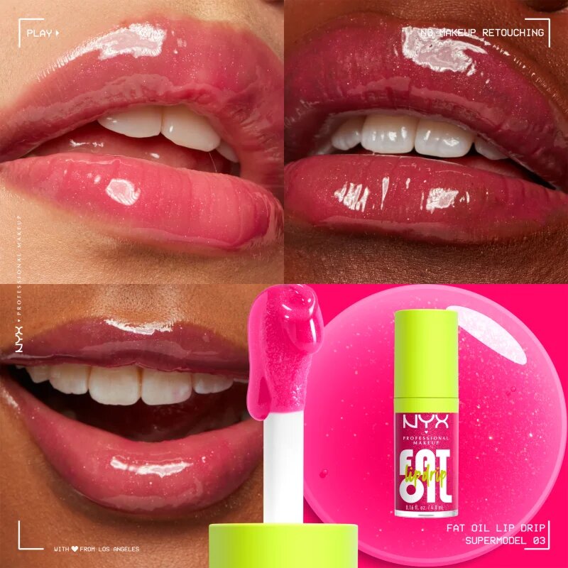 NYX Professional Makeup Fat Oil Lip Drip ajak olaj árnyalat 03 Supermodel 48 ml