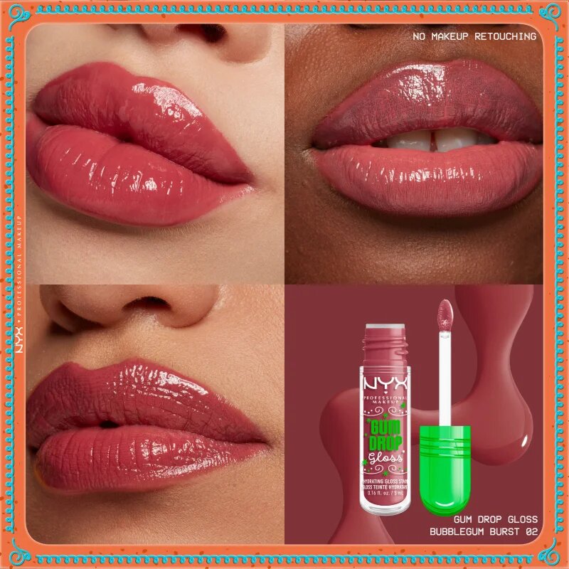 NYX Professional Makeup Gingerbaddie Land Gum Drop ajakfény árnyalat 02 Bubblegum Burst 1 db
