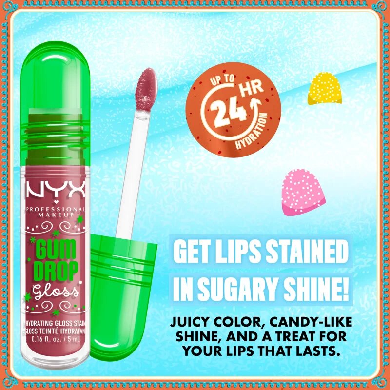 NYX Professional Makeup Gingerbaddie Land Gum Drop ajakfény árnyalat 02 Bubblegum Burst 1 db