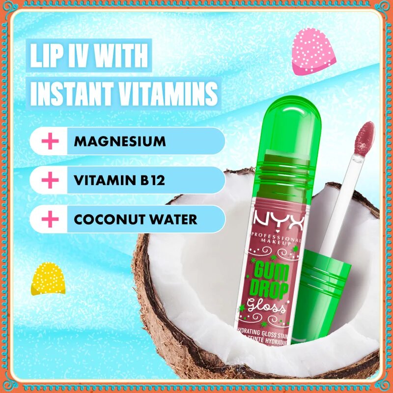 NYX Professional Makeup Gingerbaddie Land Gum Drop ajakfény árnyalat 02 Bubblegum Burst 1 db