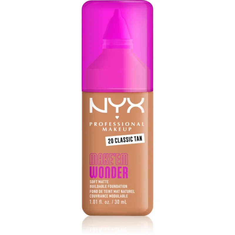 NYX Professional Makeup Make ‘Em Wonder könnyű mattító alapozó árnyalat 20 Classic Tan 30 ml
