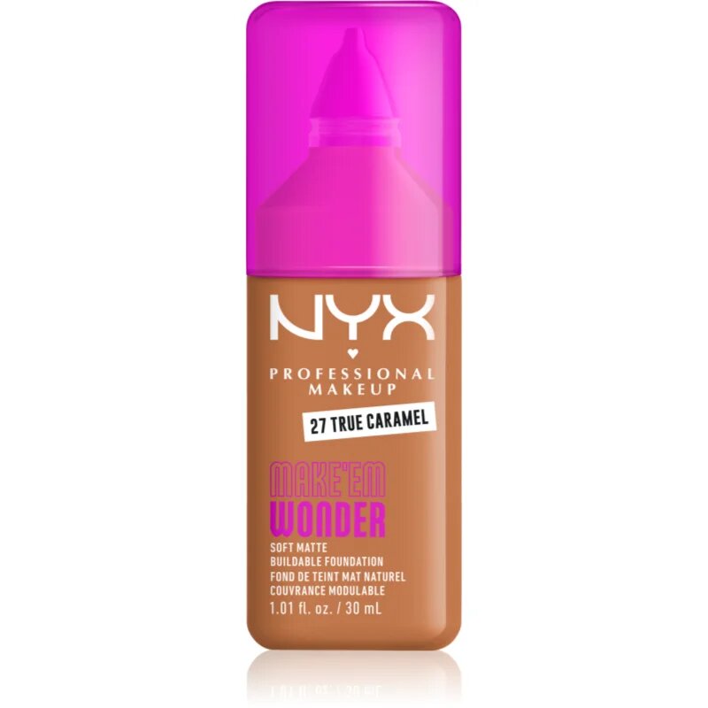 NYX Professional Makeup Make ‘Em Wonder könnyű mattító alapozó árnyalat 27 True Caramel 30 ml