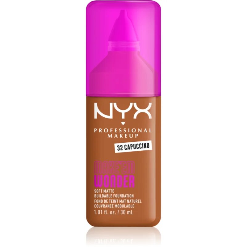 NYX Professional Makeup Make ‘Em Wonder könnyű mattító alapozó árnyalat 32 Capuccino 30 ml