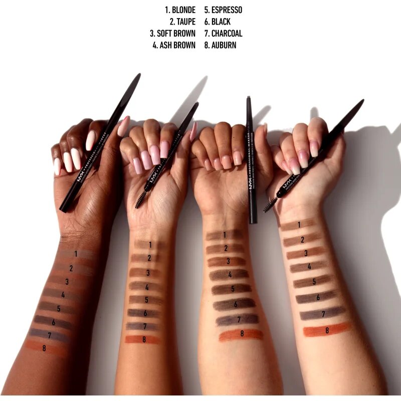 NYX Professional Makeup Precision Brow Pencil szemöldök ceruza árnyalat 07 Charcoal 0.13 g