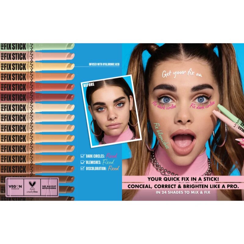NYX Professional Makeup Pro Fix Stick korrektor a bőrszín egyesítésére árnyalat 0.6 Brick Red 1.6 g