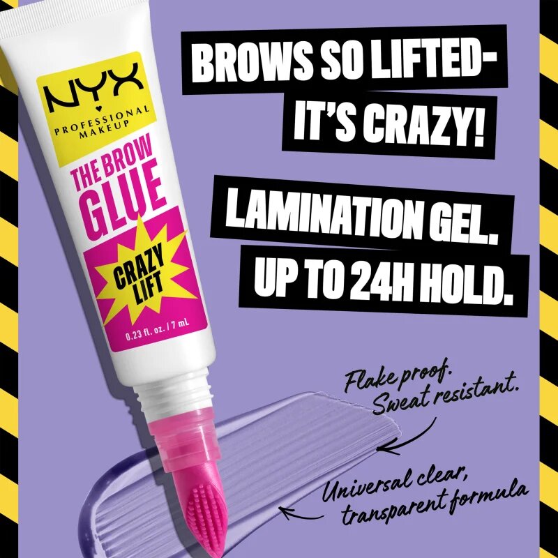 NYX Professional Makeup The Brow Glue Crazy Lift hosszantartó szemöldök gél 7 ml