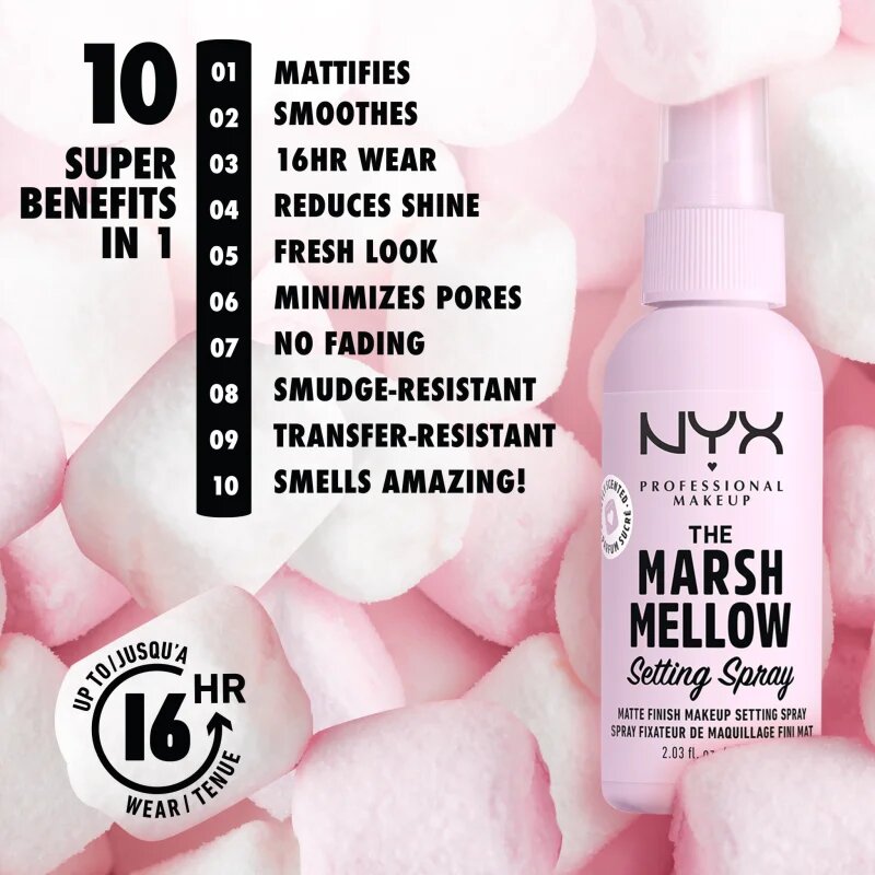 NYX Professional Makeup The Marshmellow Setting Spray sminkfixáló spray 60 ml